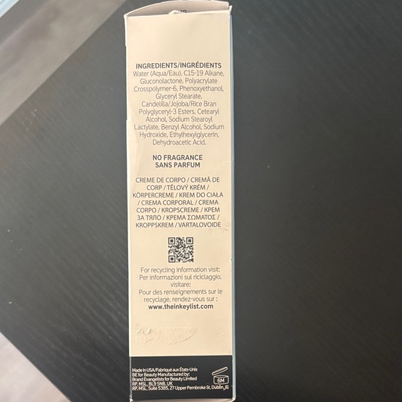 The Inkey List Black and White PHA Exfoliating and Hydrating Body Water Cream - Picture 2 of 6